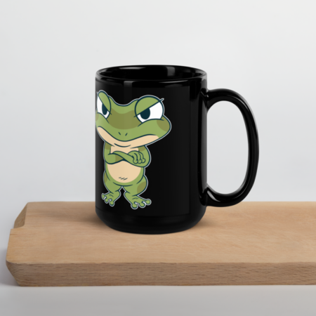 Angry Frog Black Glossy Mug